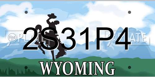 2S31P4 Wyoming License Plate