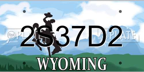 2S37D2 Wyoming License Plate