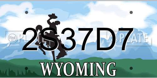 2S37D7 Wyoming License Plate