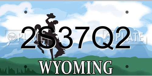 2S37Q2 Wyoming License Plate