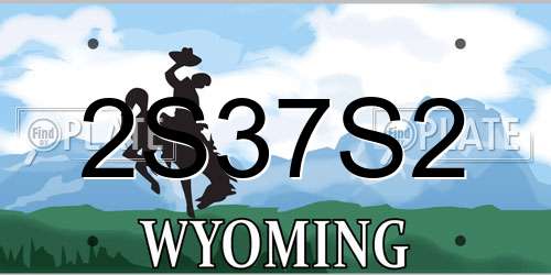 2S37S2 Wyoming License Plate