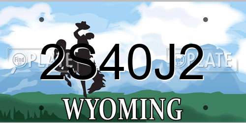 2S40J2 Wyoming License Plate