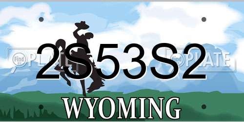 2S53S2 Wyoming License Plate