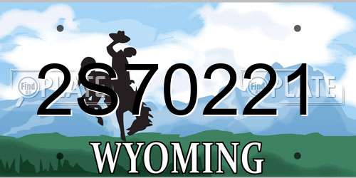 2S70221 Wyoming License Plate