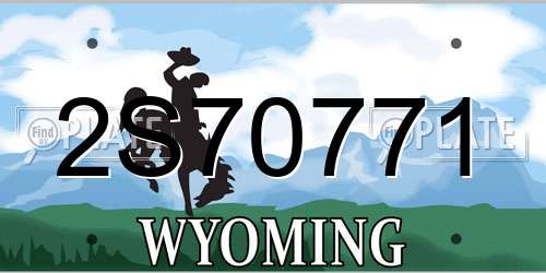 2S70771 Wyoming License Plate