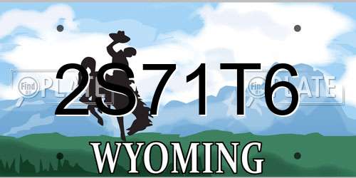 2S71T6 Wyoming License Plate