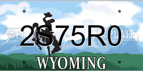 2S75R0 Wyoming License Plate