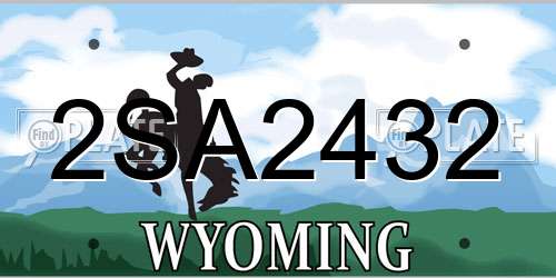 2SA2432 Wyoming License Plate