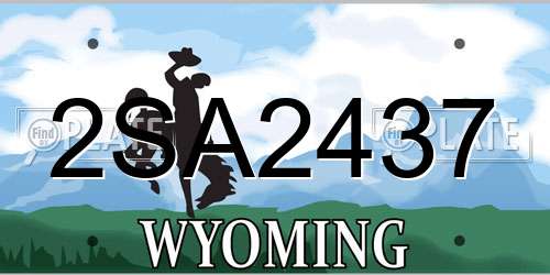 2SA2437 Wyoming License Plate