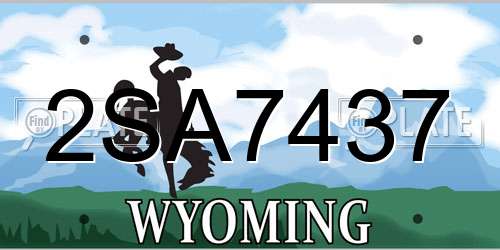 2SA7437 Wyoming License Plate