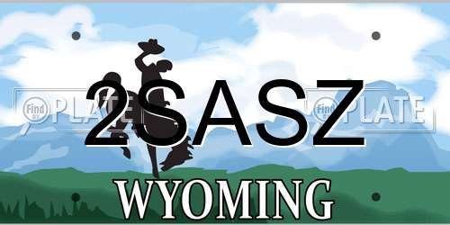 2SASZ Wyoming License Plate