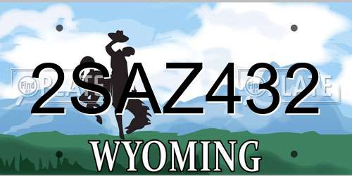 2SAZ432 Wyoming License Plate
