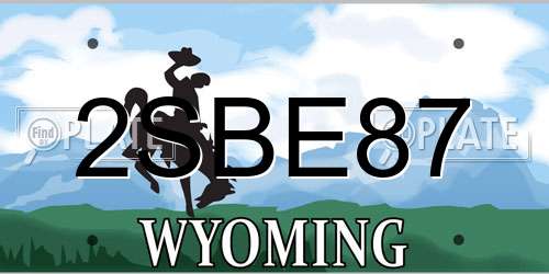 2SBE87 Wyoming License Plate