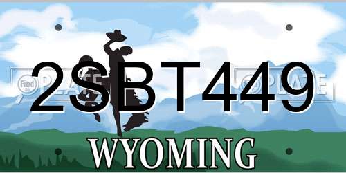 2SBT449 Wyoming License Plate