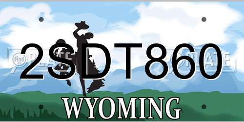 2SDT860 Wyoming License Plate