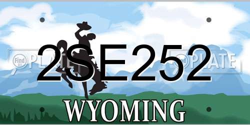 2SE252 Wyoming License Plate