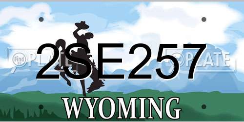 2SE257 Wyoming License Plate