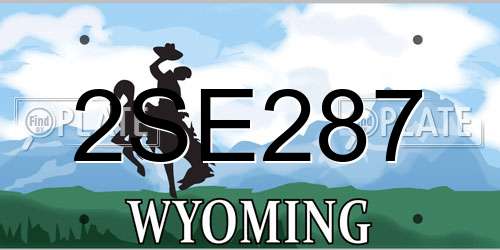 2SE287 Wyoming License Plate
