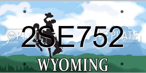 2SE752 Wyoming License Plate