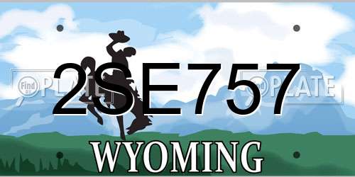 2SE757 Wyoming License Plate