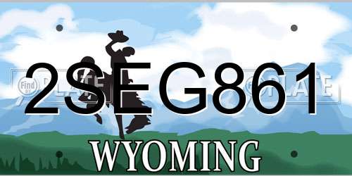 2SEG861 Wyoming License Plate