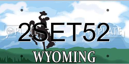 2SET52 Wyoming License Plate