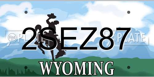 2SEZ87 Wyoming License Plate