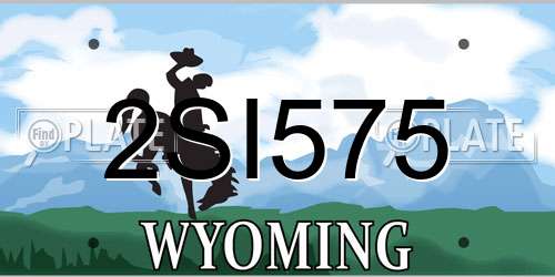 2SI575 Wyoming License Plate