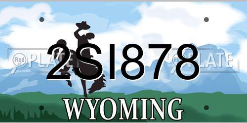 2SI878 Wyoming License Plate