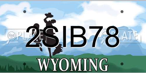 2SIB78 Wyoming License Plate
