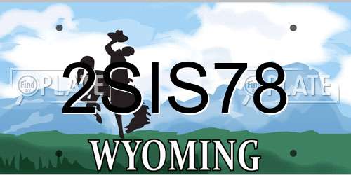 2SIS78 Wyoming License Plate