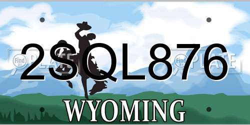 2SQL876 Wyoming License Plate