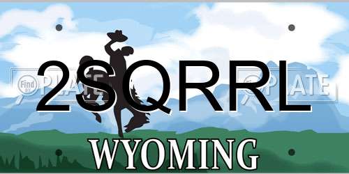 2SQRRL Wyoming License Plate