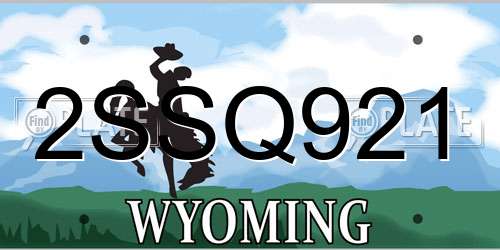2SSQ921 Wyoming License Plate