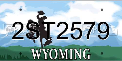 2ST2579 Wyoming License Plate
