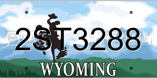 2ST3288 Wyoming License Plate