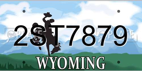 2ST7879 Wyoming License Plate