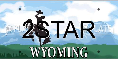 2STAR Wyoming License Plate