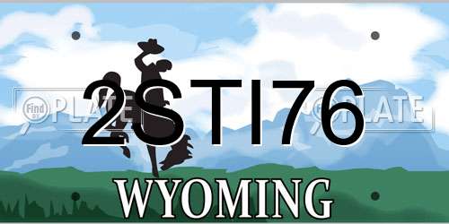 2STI76 Wyoming License Plate