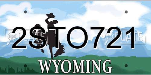 2STO721 Wyoming License Plate