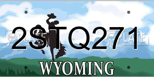 2STQ271 Wyoming License Plate