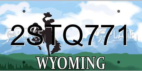 2STQ771 Wyoming License Plate