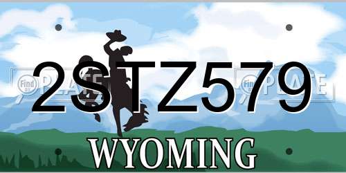 2STZ579 Wyoming License Plate