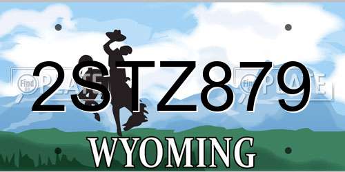 2STZ879 Wyoming License Plate