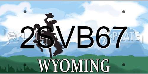2SVB67 Wyoming License Plate