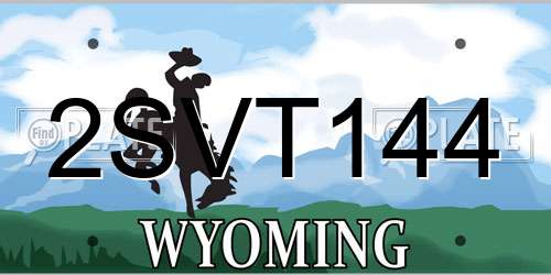 2SVT144 Wyoming License Plate