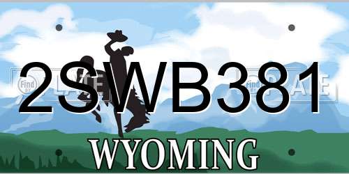2SWB381 Wyoming License Plate