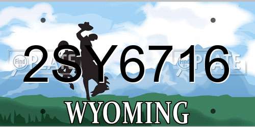 2SY6716 Wyoming License Plate