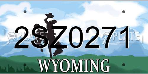 2SZ0271 Wyoming License Plate