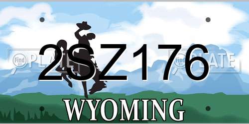 2SZ176 Wyoming License Plate